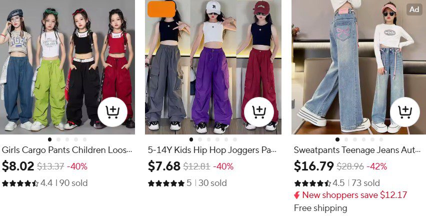 Kids Hip Hop Joggers Pants