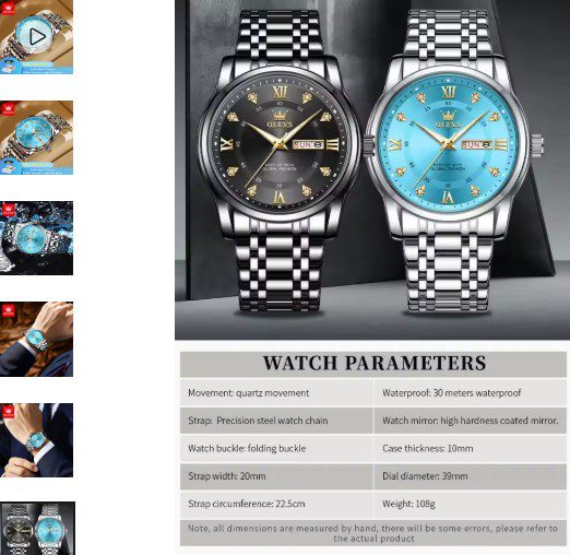 OLEVS Luxury Couple Watches 2025 – Flywheel Design, Waterproof & Stylish Chronograph for Men & Women - Image 4