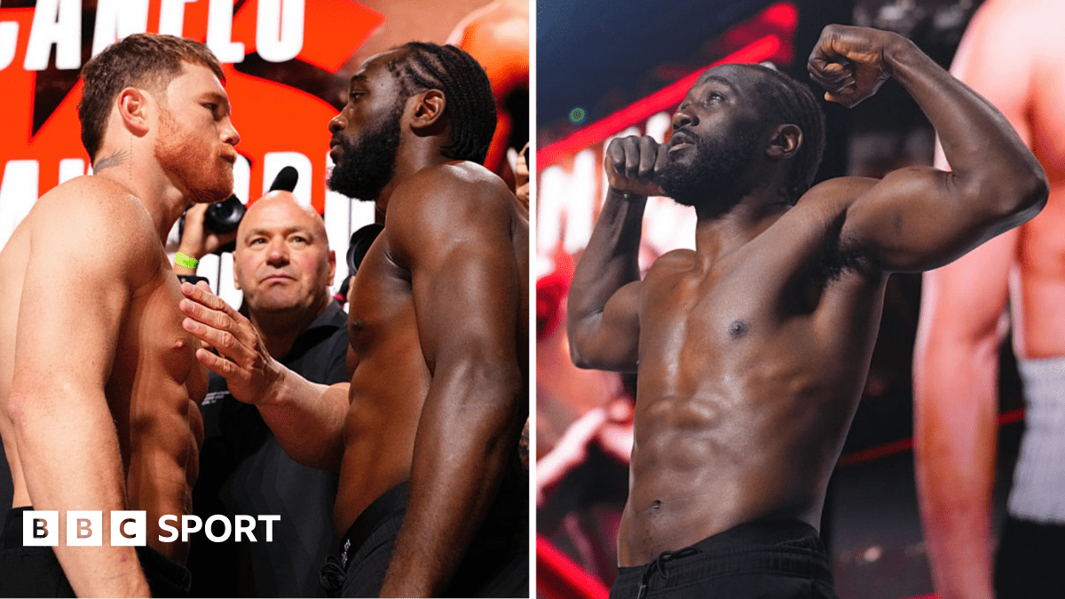 Canelo vs Crawford: Terence Crawford looks ripped as he weights same as Canelo Alvarez for Vegas super-fight