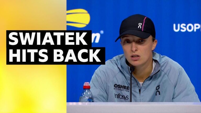 US Open: Iga Swiatek reacts after defeat to Amanda Anisimova in New York