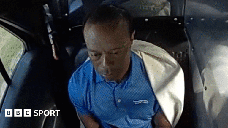 Tiger Woods: Police release body camera footage of golfer straight after Florida crash