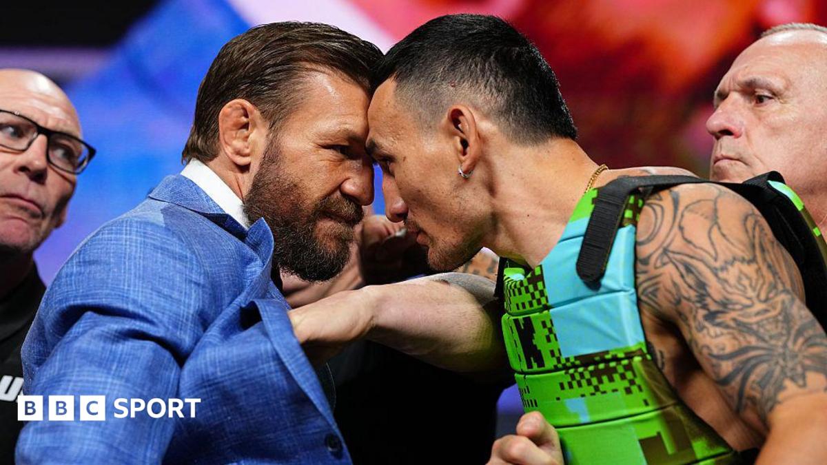 Conor McGregor v Max Holloway: McGregor rips off Holloway’s glasses at UFC 329 news conference