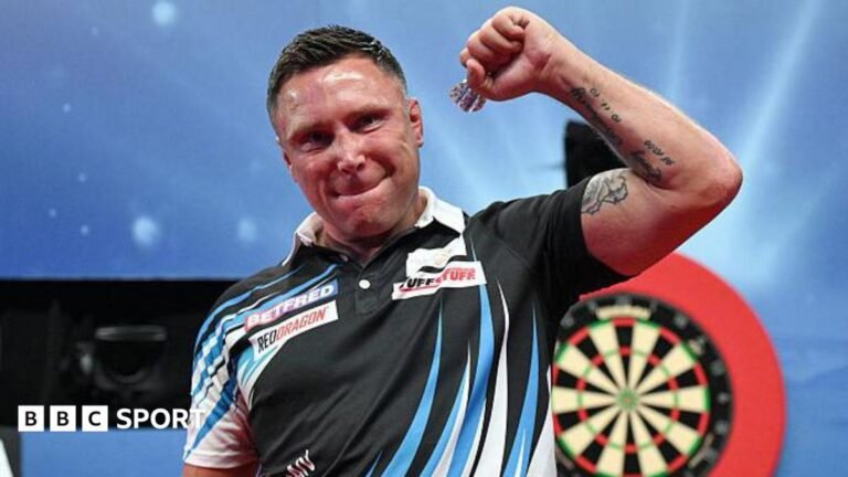 World Matchplay darts: Gerwyn Price sets up Gian van Veen semi-final